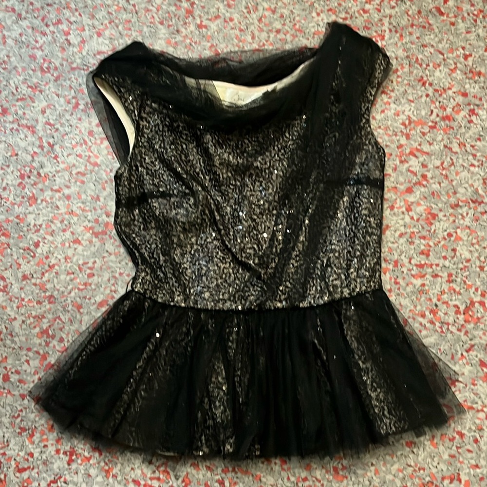 Byron Lats Beauty Mark- Mesh/ Sequin Peplum top.